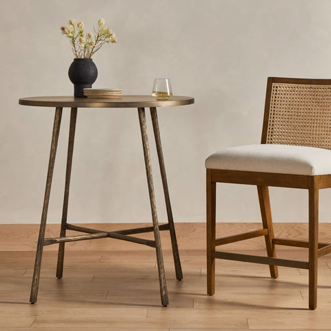 Cocktail Table, New Aged Antique Brass