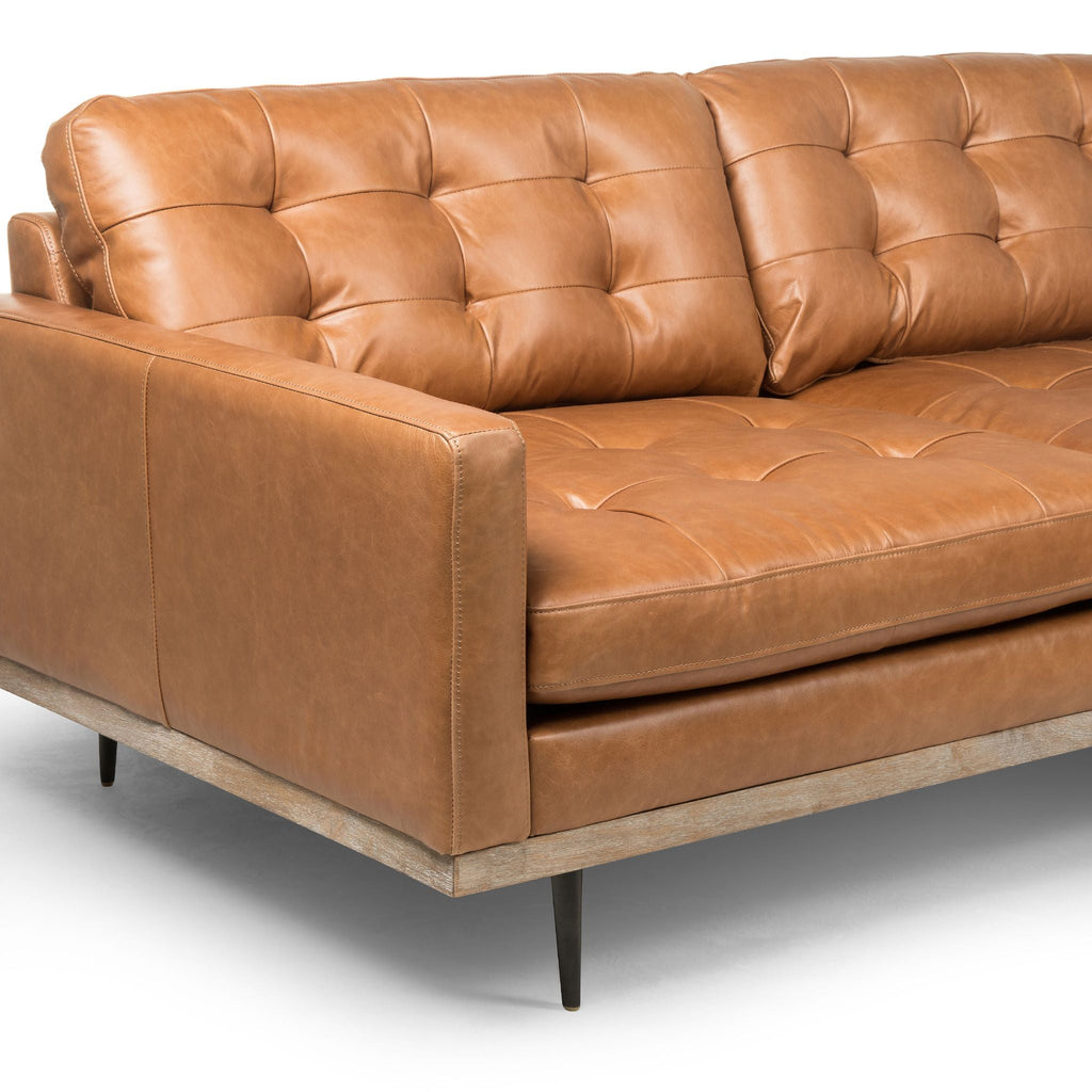 Button Perfection 2 Piece Sectional, Butterscotch Leather