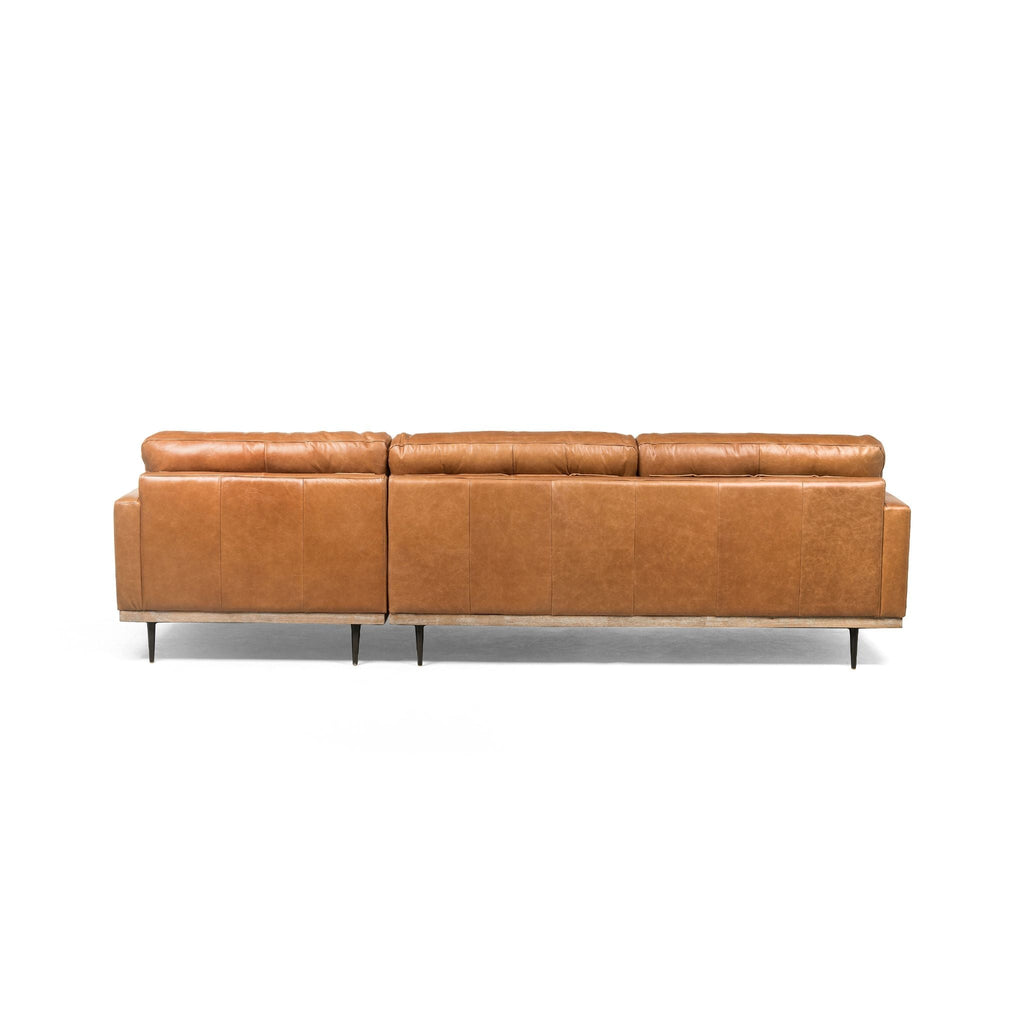 Button Perfection 2 Piece Sectional, Butterscotch Leather