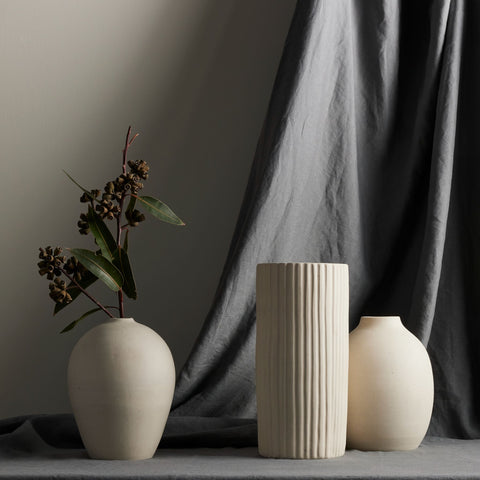 Terre Ceramic Vase, Creme Matte