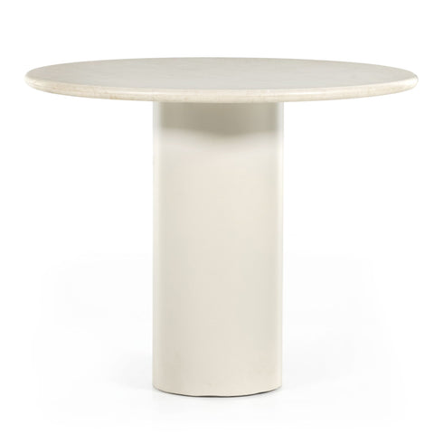 Italian Bistro-style Dining Table, Cream Marble 38"