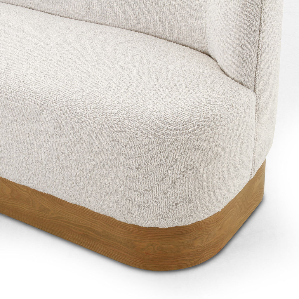 Dining Bench, Chunky Off-White Boucle