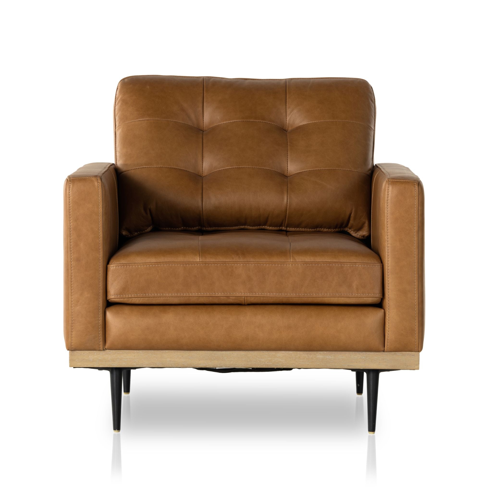Button Perfection Chair Butterscotch Leather