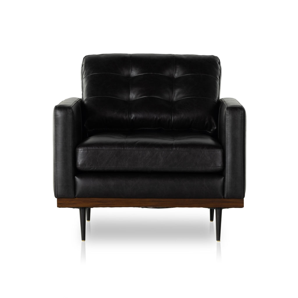 Button Perfection Chair, Black Leather