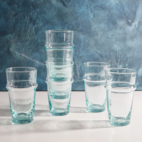 Moroccan Beldi Clear Glassware - Set of 6
