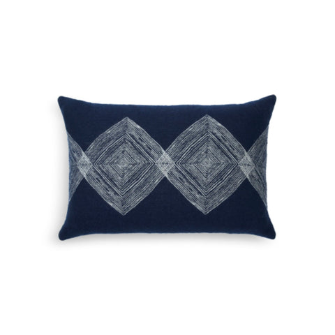 Navy Linear Diamonds Cushion