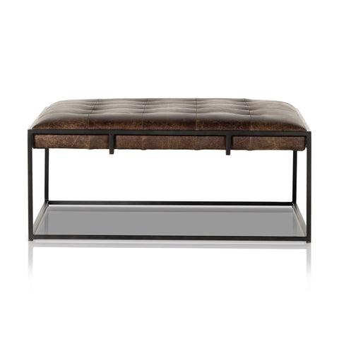 Tufted Coffee Table, Leather Square