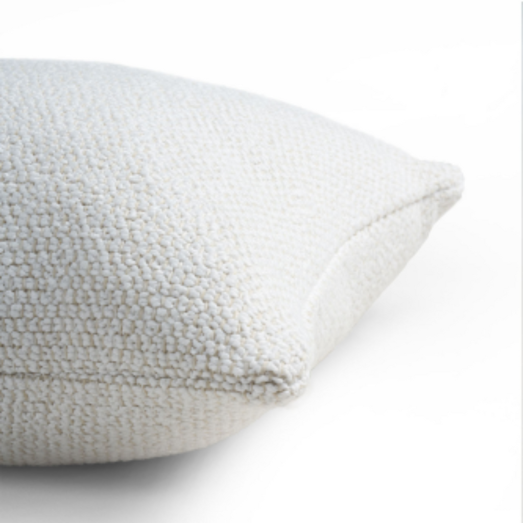 Outdoor Cushion, White Boucle Light