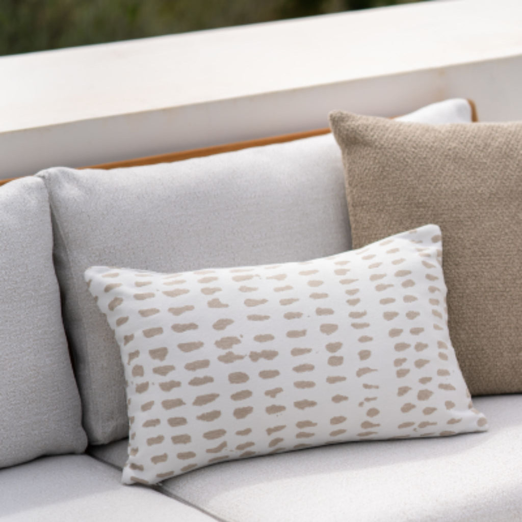 Outdoor Cushion, White Dots