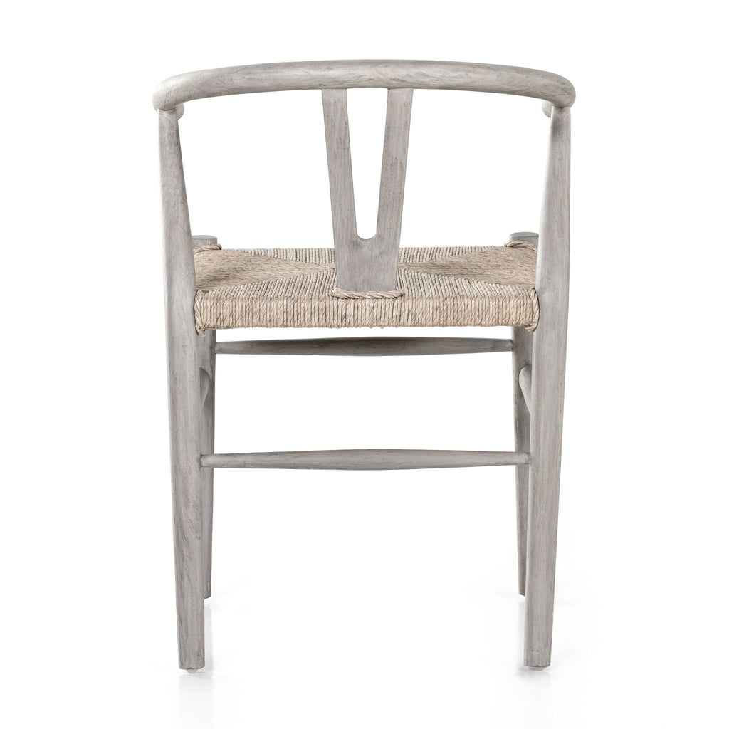 Wishbone Wicker Dining Chair, Weathered Grey