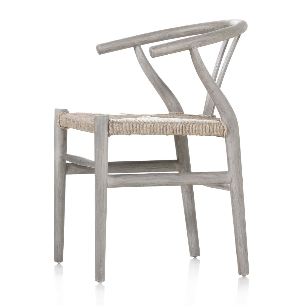 Wishbone Wicker Dining Chair, Weathered Grey