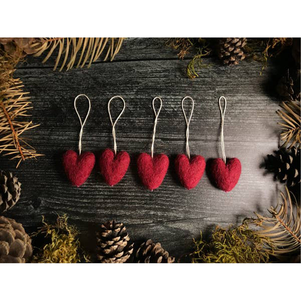 "Heart Felt" Ornament, Sangria Set of 6