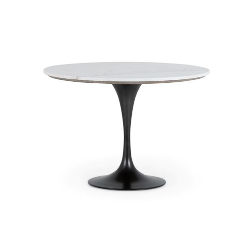 Tulip Dining Table, White Marble Black