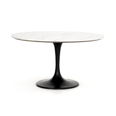 Tulip Dining Table, White Marble Black for Nic