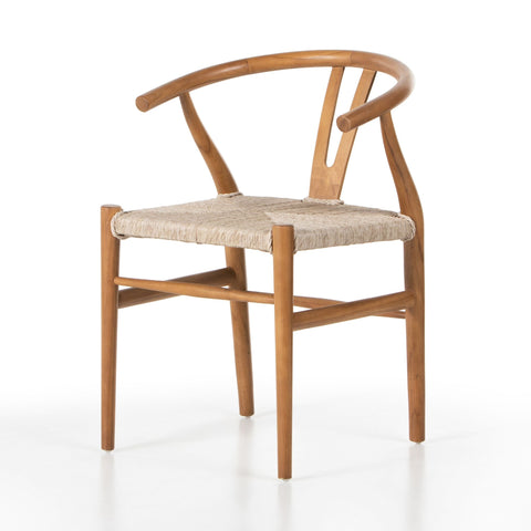 Wishbone Wicker Dining Chair, Natural Teak