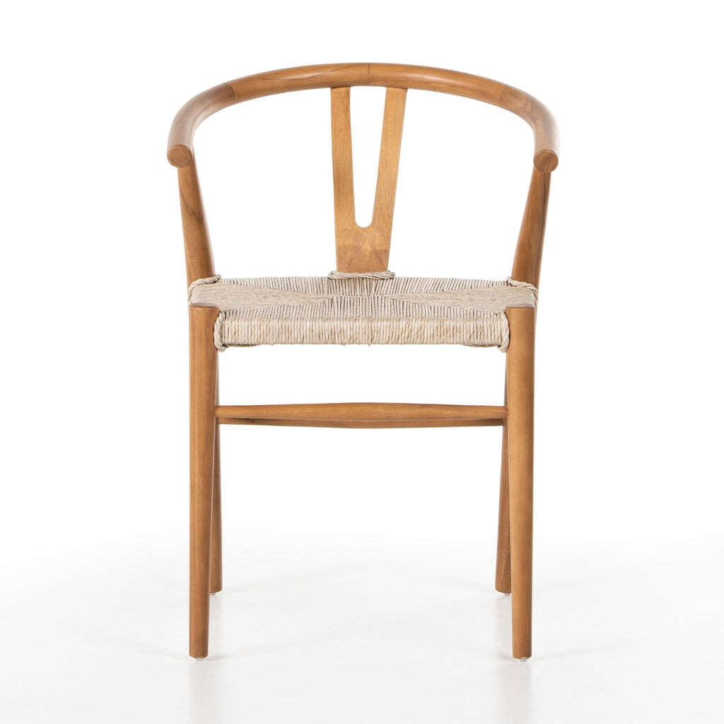 Wishbone Wicker Dining Chair, Natural Teak